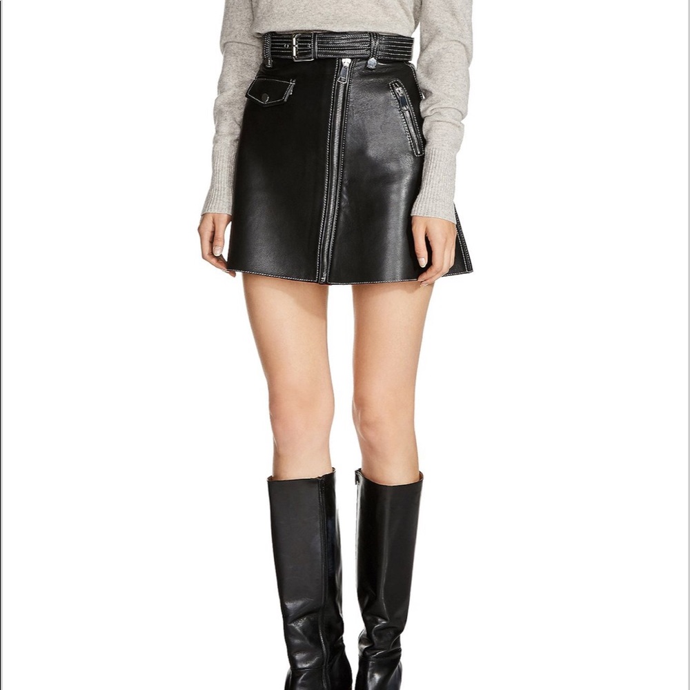 Maje Leather skirt